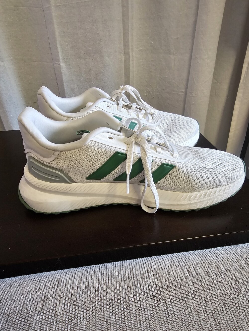 adidas White and Green Women's Athletic Running Sneakers